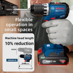 Perceuse sans fil originale <span class=keywords><strong>18V</strong></span> Lithium-Ion Brushless GSR18V52, double vitesse, lumière LED, capacité de perçage 25mm, couple 250Nm, batterie 2.0Ah - Product Image 4