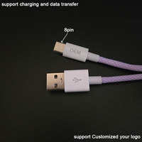 Cables USB a 8 Pines Trenzados Anti-Enredos de Colores Macaron para Venta al por Mayor a Corto Plazo