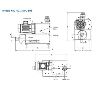 Pompe à vide à aspiration sèche KINNEY série KVC, moteur en acier inoxydable 304, compresseur industriel fabriqué aux États-Unis - Product Image 2