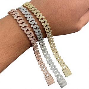 Hip Hop Fine Jewelry Wholesale Price <b>iced</b> 10MM 7inch 2Rows Lab Grown Diamond Custom 925 Silver Miami Cuban Link Bracelet <b>for</b> Men - Product Image 1