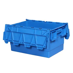 Reusable By Manufacturer Attached Lid Shipping Container Stack Nest Containers Attached Lid Tote Container