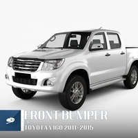 Pare-chocs avant en acier inoxydable ABS Auto 4x4 avec garde-boue et éclairage LED pour Toyota Hilux Vigo 2011-2015