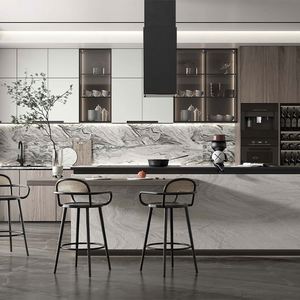 Cuisine moderne complète de luxe, armoires sur mesure, bois massif, contreplaqué, panneau mélaminé, acier inoxydable, évier en granit - Product Image 3