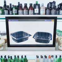 Récipient alimentaire en plastique transparent jetable à charnière de 16oz Boîte en plastique à charnière à clapet