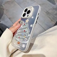 Étui de téléphone pour iPhone 12 Pro Max 7 8 Plus XR XS Max 17 avec un design cool de flocon de neige de Noël