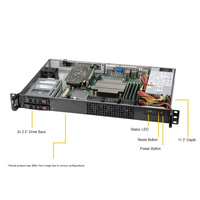 Serveur Edge Supermicro SYS-110C-FHN4T 1U à profondeur réduite, compatible avec les processeurs Intel Xeon W-1200 ou Core de 10e génération, avec double 10GbE