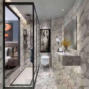 Dalles de marbre blanc Calacatta naturel de haute qualité italien polies pour plans de travail, îlots et meubles-lavabos - Product Image 2