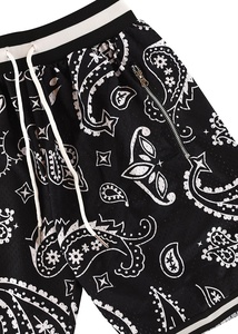 Celana Pendek Basket Pria HEALY Custom Breathable Mesh Berkualitas Tinggi Motif Paisley Dengan Kantong - Product Image 6