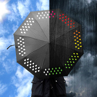 Parapluie pliant classique de voyage, 21 pouces, cadre robuste, coupe-vent, ouverture et fermeture manuelle, changement de couleur