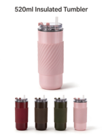 Gobelet isotherme en acier inoxydable à double paroi avec logo personnalisé, manchon en silicone antidérapant, tasse à café de voyage avec couvercle à paille