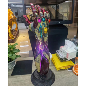 Héroe <span class=keywords><strong>de</strong></span> alta calidad Resina <span class=keywords><strong>de</strong></span> tamaño real <span class=keywords><strong>Thanos</strong></span> Infinity Gauntlet Stones con luces LED - Product Image 2