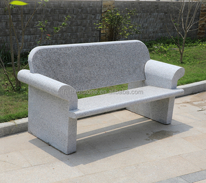 Wholesale Light Grey Colour <strong>Granite</strong> Stone <strong>Bench</strong> Chair for Garden Park - Product Image 3