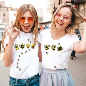 Stock Cute 5.5cm Honeybee Printed Twill Embroidery Letter Patch for Kids Clothing Bags - Product Image 3