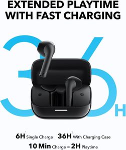Audífonos Semi-Intraaurales con Cancelación de Ruido ENC, Resistentes al Agua IPX5, Bluetooth 5.3, Carga Rápida, 36 Horas de Reproducción, LED, Anker Soundcore K20i - Product Image 4