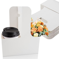 Tragbarer & Faltbarer Getränkehalter in Kraftpapier/Schwarz/Rosa/Weiß für Getränke, Snacks, Brot & Blumen