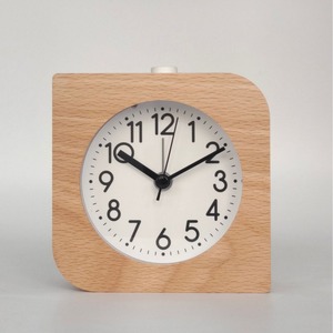Reloj Despertador de Madera Cuadrado Redondeado OEM, Directo de Fábrica, Movimiento Silencioso con Luz de Repetición ET5217 - Product Image 1