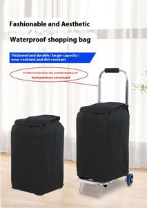 <b>Small</b> Large Thickened <b>Trolley</b> Luggage Household Sundries Storage Solution Waterproof Oxford Cloth <b>Shopping</b> Cart Bag Model 707 - Product Image 4