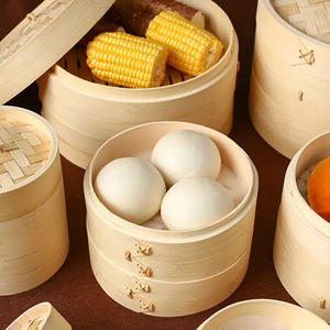 Cesta de Vapor de Bambú Ecológica Hecha a Mano de 6 Pulgadas, Biodegradable para Dim Sum, Logotipo Personalizado OEM para Restaurantes y Servicios de Catering al por Mayor - Product Image 3