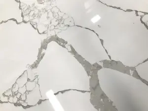 Mesa de pedra de quartzo Calacatta para bancadas de Carrara, lajes de quartzo de grande porte em quartzo artificial branco 3200x1600