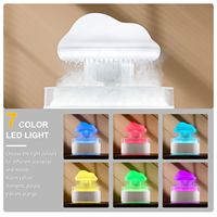 Humidificateur diffuseur d'arômes Nuage de pluie transfrontalier, best-seller, en forme de goutte de pluie, capacité 0,5L, bruit blanc, éclairage LED coloré