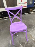 Chaise en plastique X à dossier croisé incassable, empilable, pour événements, restaurants, mariages, bistrot, vintage, intérieur/extérieur, salle à manger
