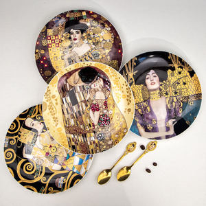 Assiette à fruits Klimt Kiss de 8 pouces, peinture à l'huile, art décoratif, assiette de service, porcelaine fine, assiette à dessert créative de 8 pouces - Product Image 2