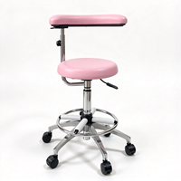 Tabouret Ergonomique Moderne pour Dentiste en Cuir PU avec Dossier et Repose-Pieds Réglables Indépendamment pour Clinique Dentaire, Salon de Beauté, Laboratoire