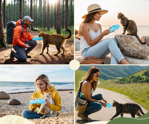 Factory Wholesale 2 in 1 Travel Outdoor Portable Pet Cat <b>Dog</b> Drinking <b>Water</b> <b>Bottle</b> - Product Image 3