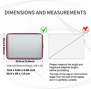 กระเป๋าใส่แล็ปท็อปกันน้ำ กันกระแทก ขนาด 13 14 นิ้ว ทำจากนีโอพรีน ป้องกันรอยขีดข่วน  กระเป๋าคอมพิวเตอร์แบบนุ่ม - Product Image 5