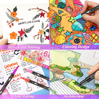 34 Uds artista fino y pincel rotuladores para colorear para diario nota tomar letras caligrafía dibujo arte artesanía suministros Kit