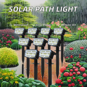 Lámpara <span class=keywords><strong>Solar</strong></span> para Jardín, con Estaca, para Caminos, Patios y Calles, IP65 Impermeable, de Acero Inoxidable - Product Image 1