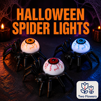 Twee bloemen Halloween spinnenschedel knipperende LED-lampjes oogkaars ontwerp plastic materiaal geen batterij nodig decoratie