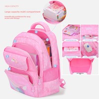 Nouveau sac d'école en nylon Oxford pour filles, élèves du primaire, classes 16, sac à dos léger anti-douleur dorsale, grande capacité