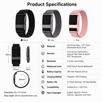 Gelang Pintar Minimalis Tanpa Layar, Pelacak Kebugaran Kesehatan dengan Sensor EKG, Pemantau Tidur, Gelang Pintar Magnetik