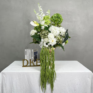DKB Custom Real Touch Flowers arrangiamenti per matrimonio bianco e verde irregolare fiori di ortensie palla centrotavola - Product Image 3