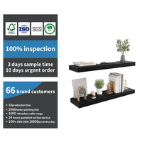 Estantes Flotantes de Madera Maciza Rústica Personalizables con Borde Natural y Soporte Invisible de Doble Nivel - Juego de 2 de 36 Pulgadas para Sala de Estar