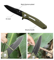 Couteau de survie tactique pour le camping en plein air, lame en acier D2 personnalisable OEM Yeehand, lame tranchante, manche en micarta