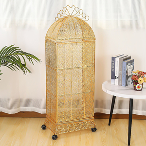 Étagère de rangement en métal doré de luxe, armoire de rangement mobile, meubles sur mesure, décoration murale, ornement, décoration intérieure, directement de l'usine - Product Image 5