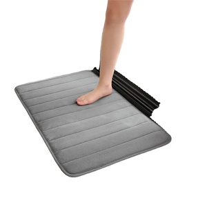 2025 mới TW Non-Slip Bộ nhớ bọt sọc phòng tắm sàn Mat thấm nước và máy có thể giặt mô hình rắn PVC và Polyester - Product Image 2