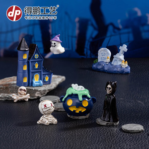 Adornos de Paisaje en Miniatura para Halloween, Set de Manualidades de Resina, Decoración de Interiores, Forma de Calabaza, Hecho a Mano D1680 - Product Image 2