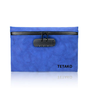 Custom Logo Waterpoof tabacco Stash borsa a prova di odore combinazione lucchetto in pelle sintetica foderata in carbonio - Product Image 1