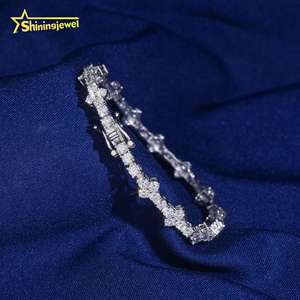 <span class=keywords><strong>Bracelet</strong></span> tennis en <span class=keywords><strong>argent</strong></span> 925 <span class=keywords><strong>avec</strong></span> mini <span class=keywords><strong>croix</strong></span> en moissanite de 3 mm, coupe ronde brillante, style hip-hop, entrepôt américain - Product Image 3