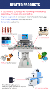 Machine d'impression automatique <span class=keywords><strong>de</strong></span> <span class=keywords><strong>tampon</strong></span> <span class=keywords><strong>de</strong></span> bande transporteuse 6 couleurs avec convoyeur pour casque <span class=keywords><strong>de</strong></span> sécurité d'impression/marchandises en plastique/bracelet en Silicone - Product Image 6
