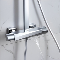 Mitigeur de douche apparent de haute qualité en chrome poli, système de douche thermostatique, ensembles de robinetterie pour salle de bain d'hôtel