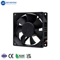 Ventilateur de refroidissement AM8025M24S 80*80*25mm, faible bruit, 24 volts CC, pales en plastique, vitesse 3400 tr/min, personnalisable OEM, alimentation électrique