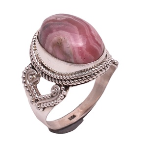 Anillos de Plata de Ley 925 al por mayor, piedras preciosas de Rodocrosita naturales, estilo clásico para fiesta de boda y Aniversario - Product Image 1