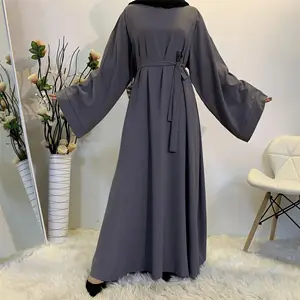 Islam Clothing Abaya Muslim Dress Fashion Women Hijab Dubai Abaya Long Dresses With Sashes