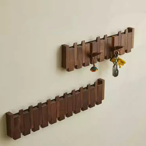 Appendiabiti da Parete in Legno Massello Stile Pianoforte, Pieghevole e Inclinabile, per Soggiorno, Camera da Letto e Hotel - Product Image 6