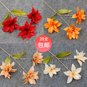 Lys artificiel à tige unique en plastique, décoration de mariage réaliste, décoration de la maison, 20 pièces, livraison gratuite - Product Image 2