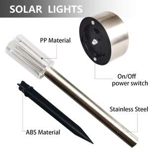 Lámpara Solar de Jardín para Exteriores, de Acero Inoxidable y Vidrio, con Encendido/Apagado Automático, Inalámbrica, Resistente al Agua, para Caminos y Jardines - Product Image 4